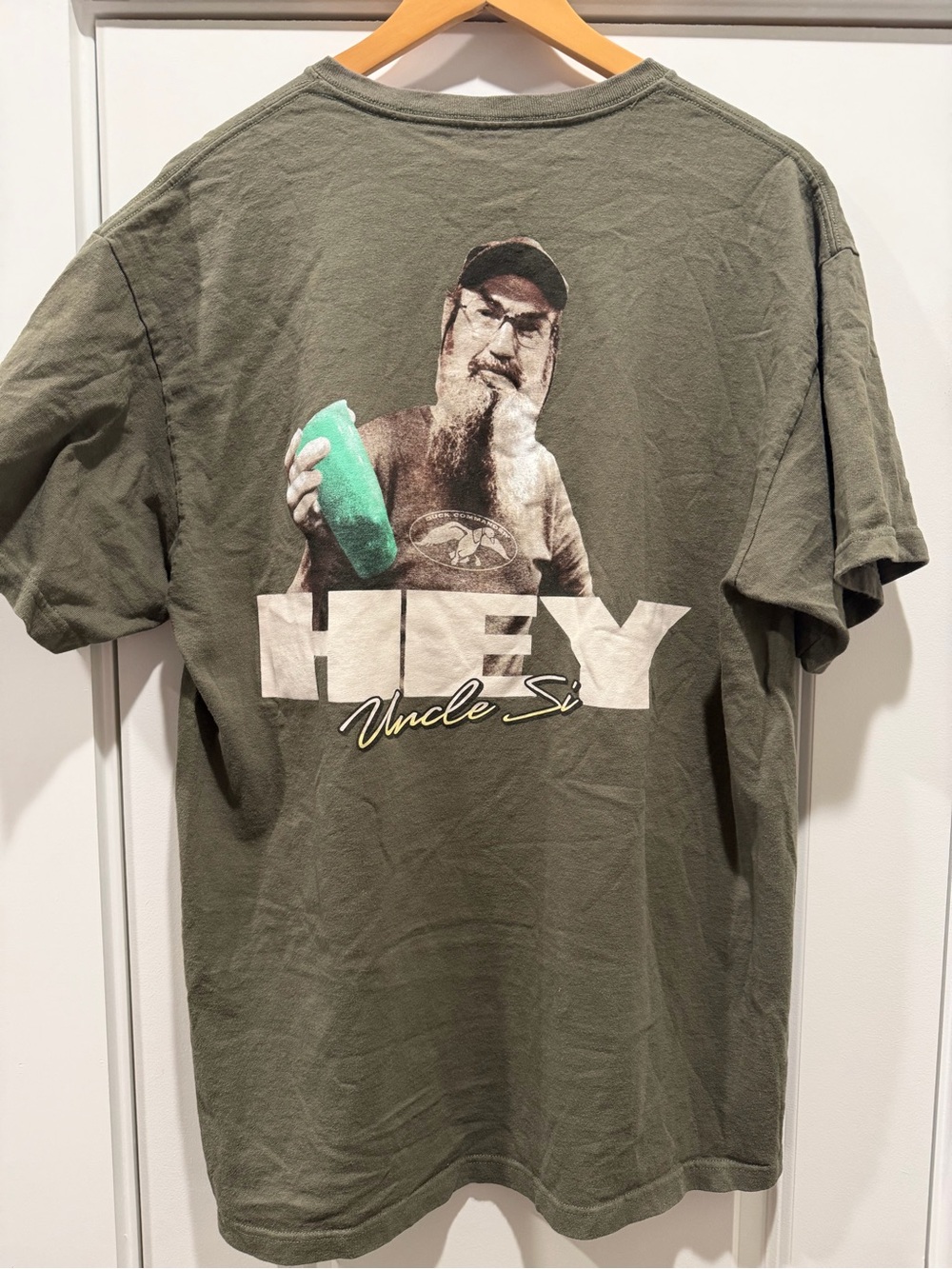 Duck Commander Hey Uncle Si Olive Green Graphic T-Shirt